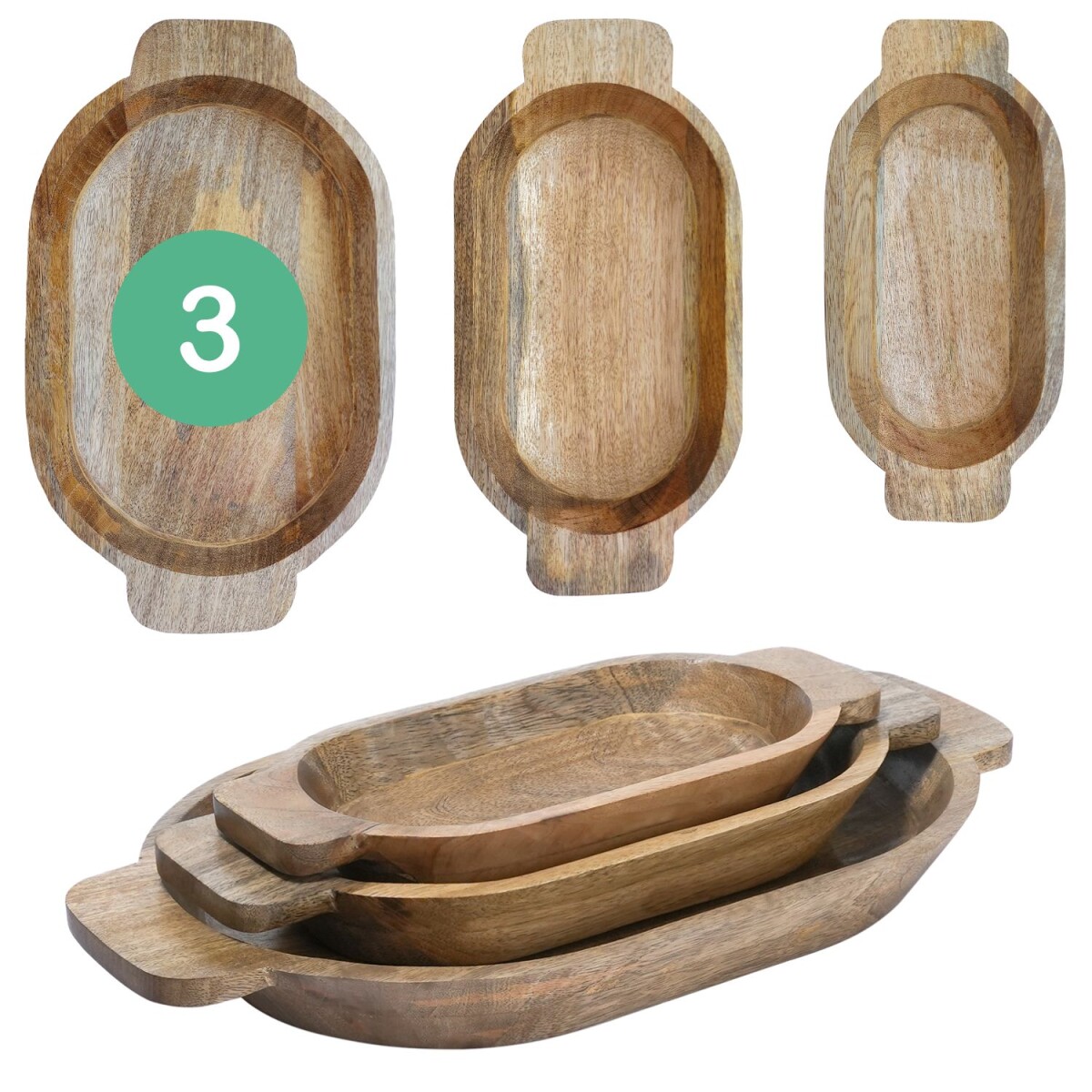 Juego de 3 bandejas Kahla ovaladas | Ban box