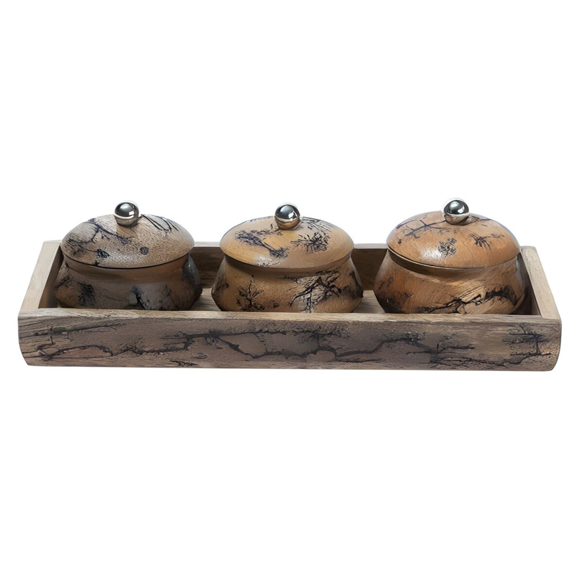 Juego de 4 piezas Louja | Bandeja con 3  box
