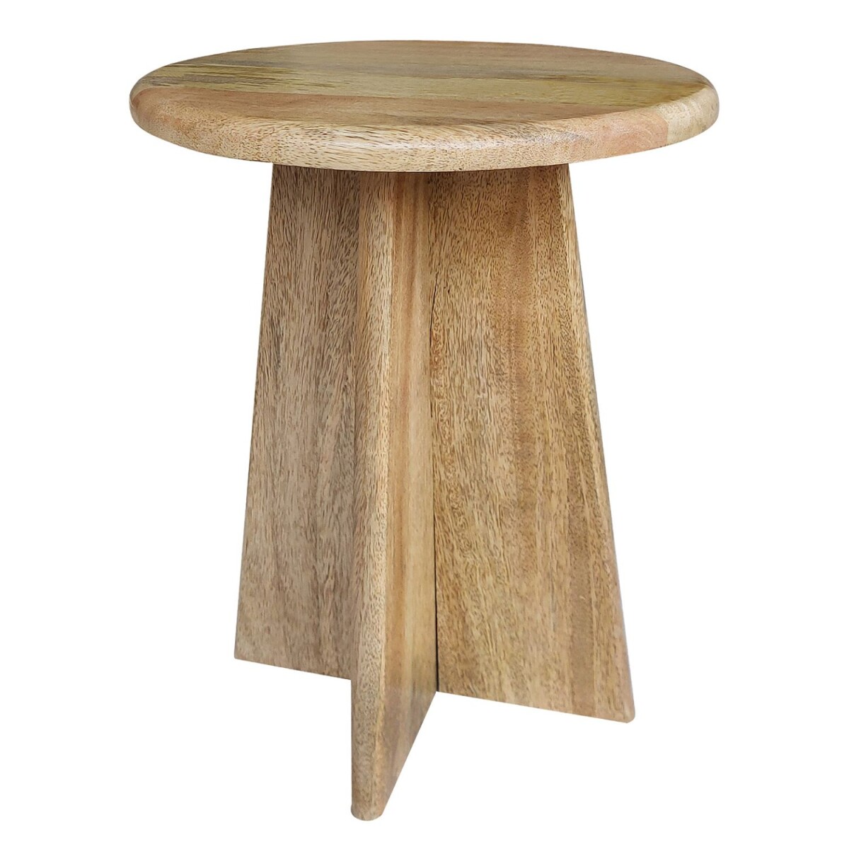 Mesita auxiliar Caissa redonda de madera box