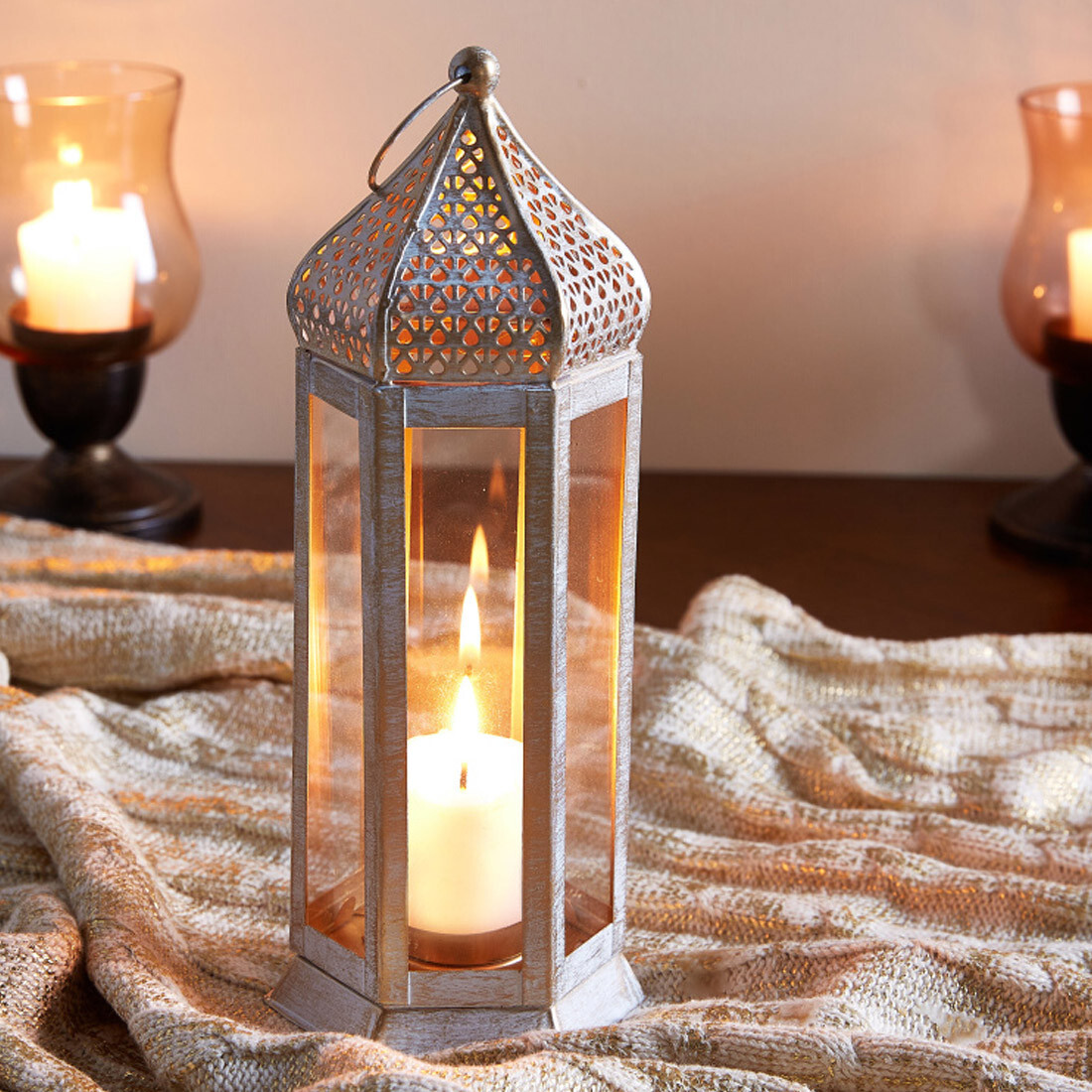 Linterna oriental decorativa Raki, blanc box