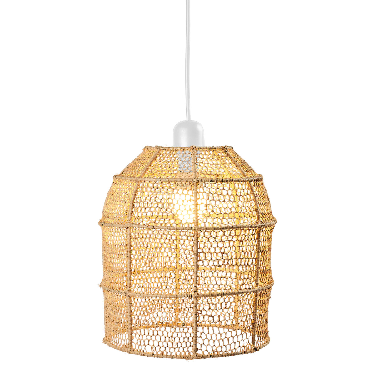 Lámpara colgante Ylvana de rafia, 27 cm | Pantalla de
