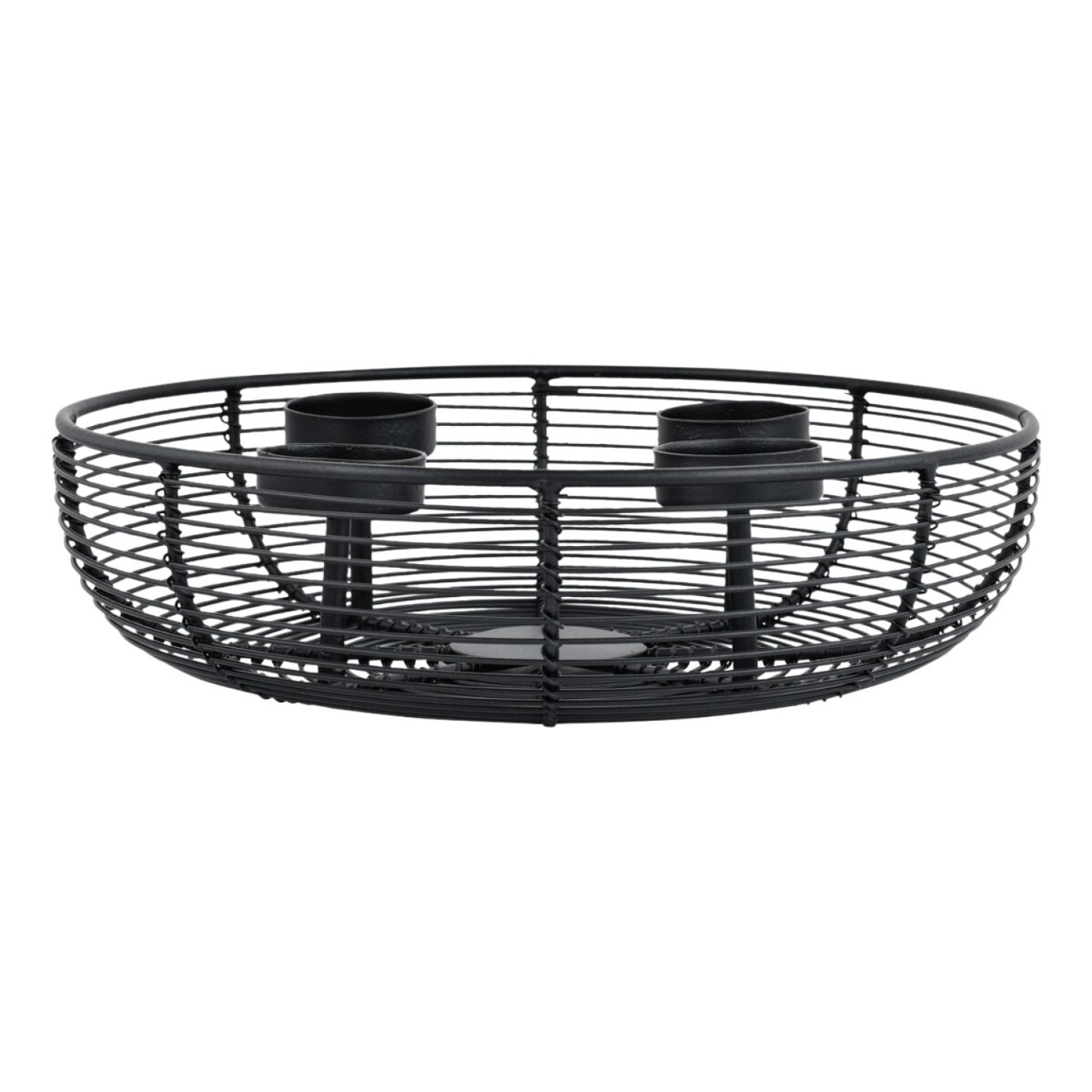 Portavelas Orbe pequeño, de metal negro, Ø 25 