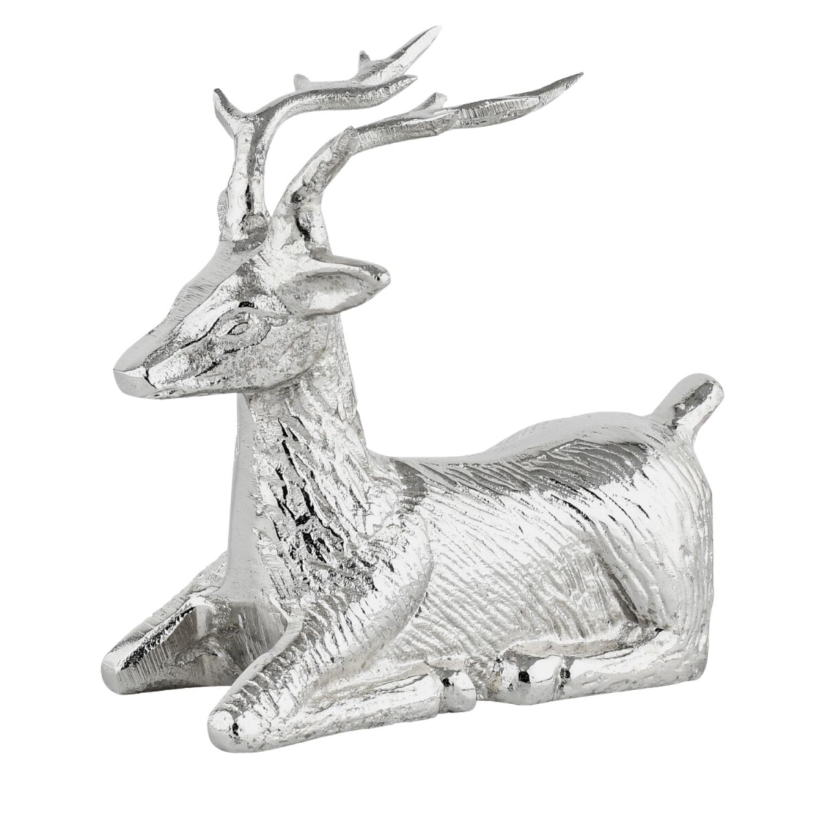Figura decorativa de ciervo plateada de  box