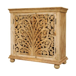 Cómoda Saheera de madera maciza tallada a mano,...