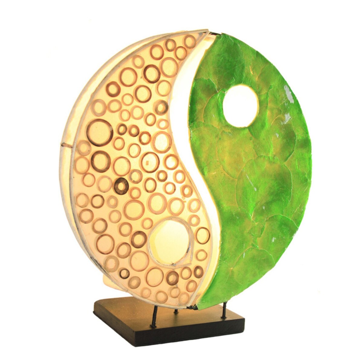 Lámpara de mesa Ying Yang verde,  box