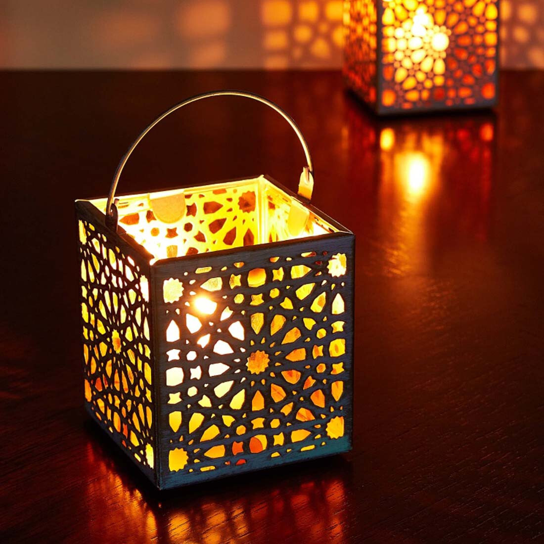 Portavelas oriental de 10 cm, blanco, de box