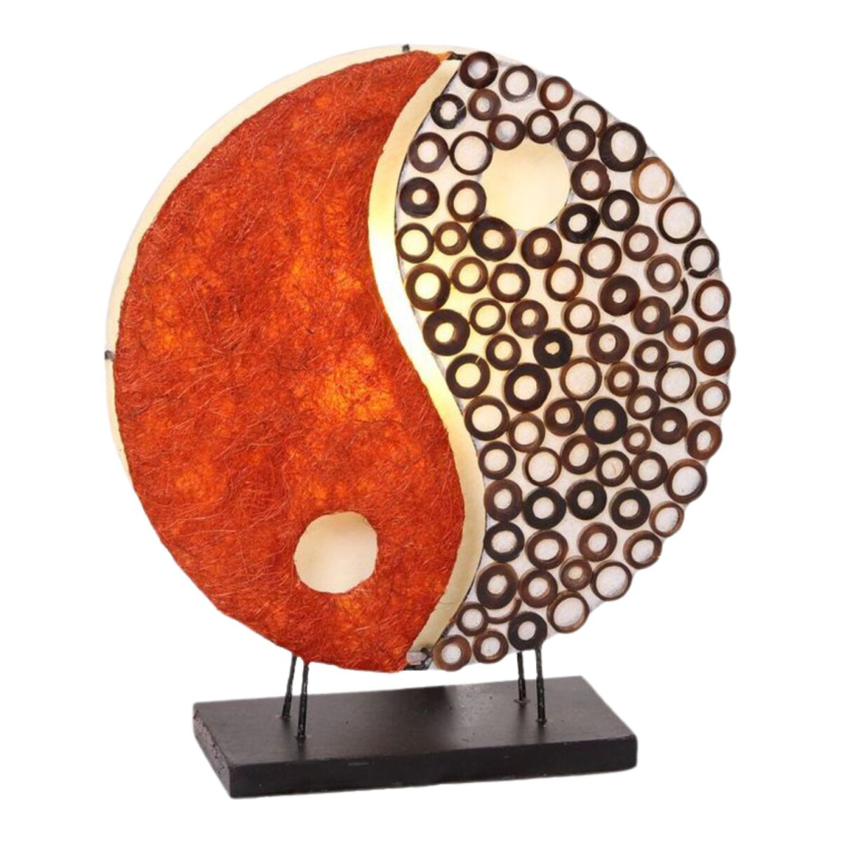 Lámpara de mesa Ying Yang roja, 3 box