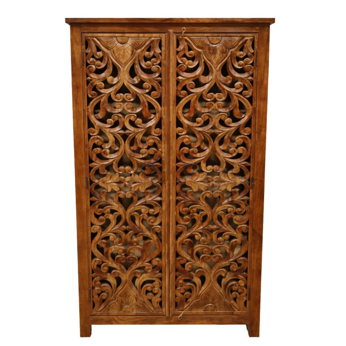 Aparador alto Ranbir de 192 cm, de madera maciza, estilo vin