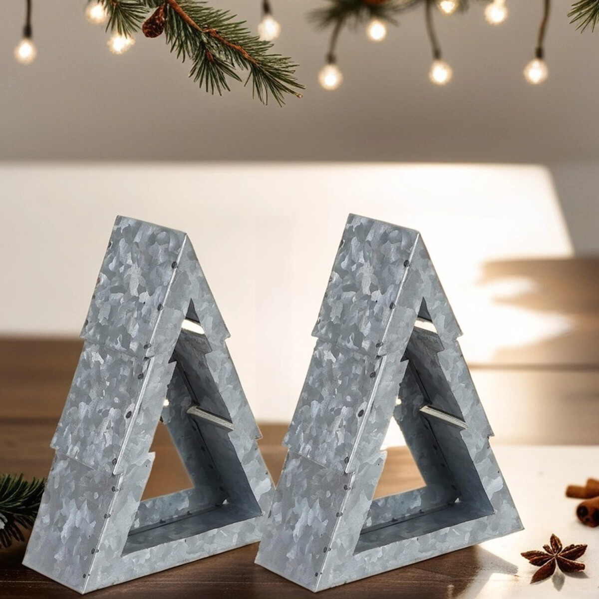 Juego de 2 portavelas para árbol  box