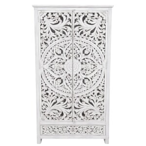 Aparador alto Rama de 200 cm, madera maciza, estilo boho...
