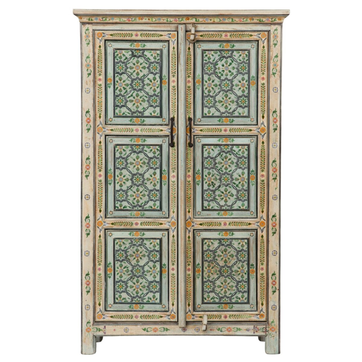 Aparador alto Reekha de 150 cm, de madera, estilo boho vinta