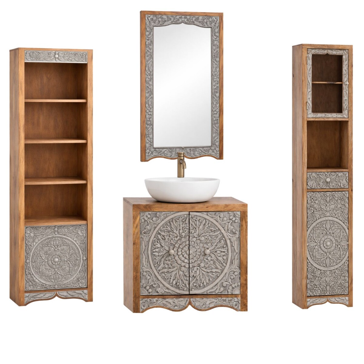 Conjunto de 4 muebles de baño Sameer de estilo orient