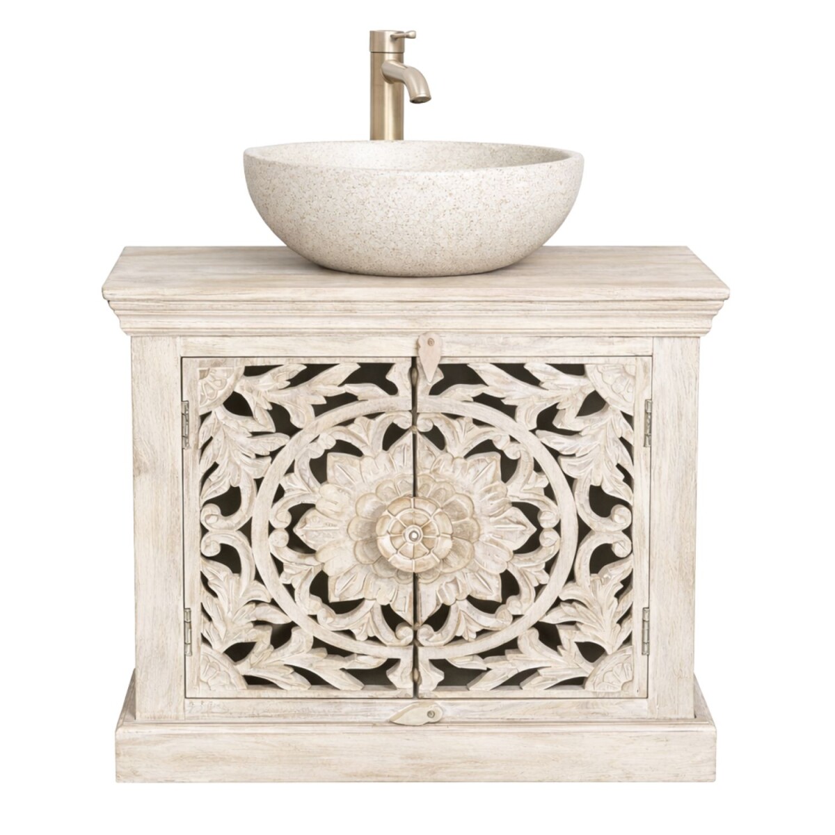 Mueble bajo para lavabo Kirpal, blanco,  box