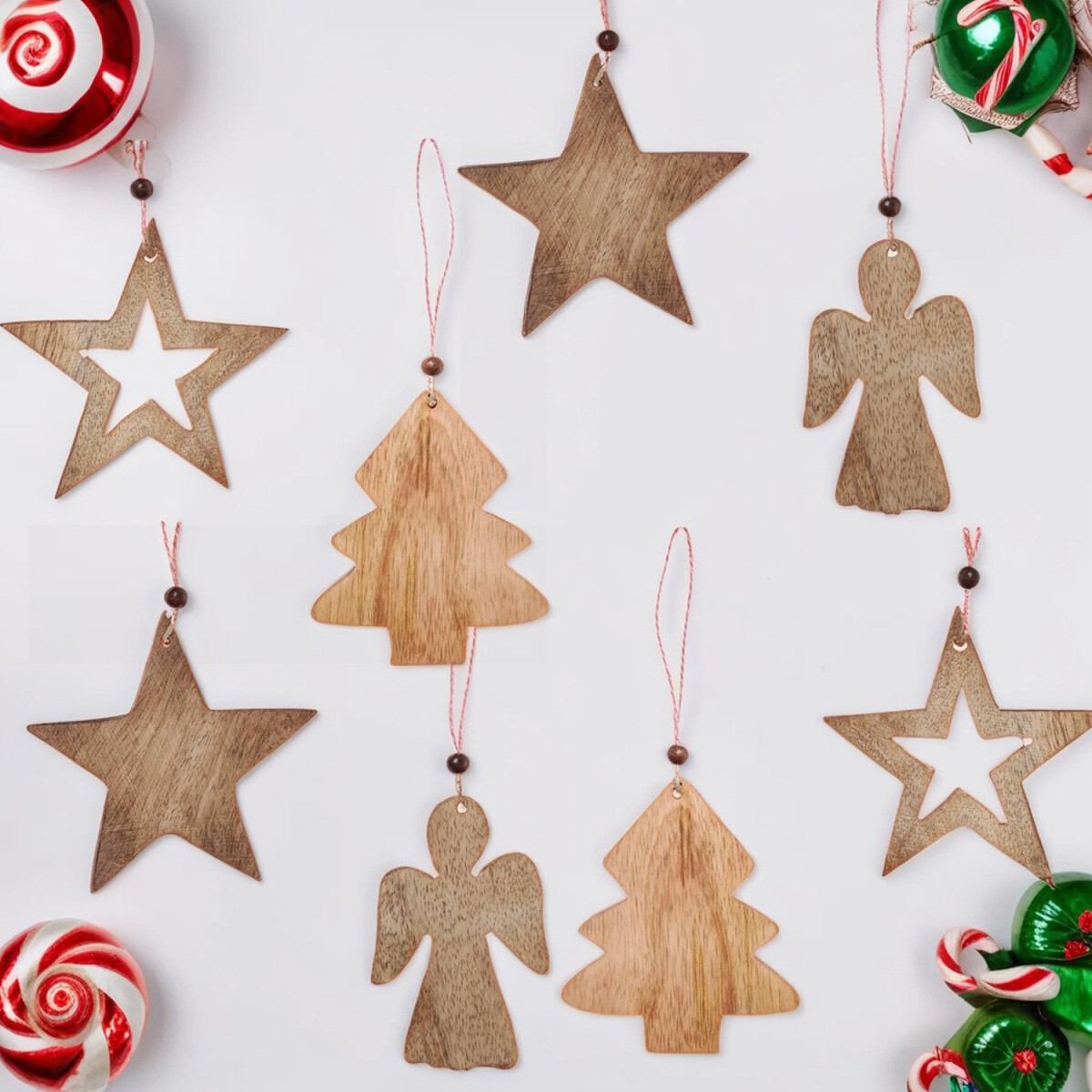 Juego de 8 adornos navideños de m box
