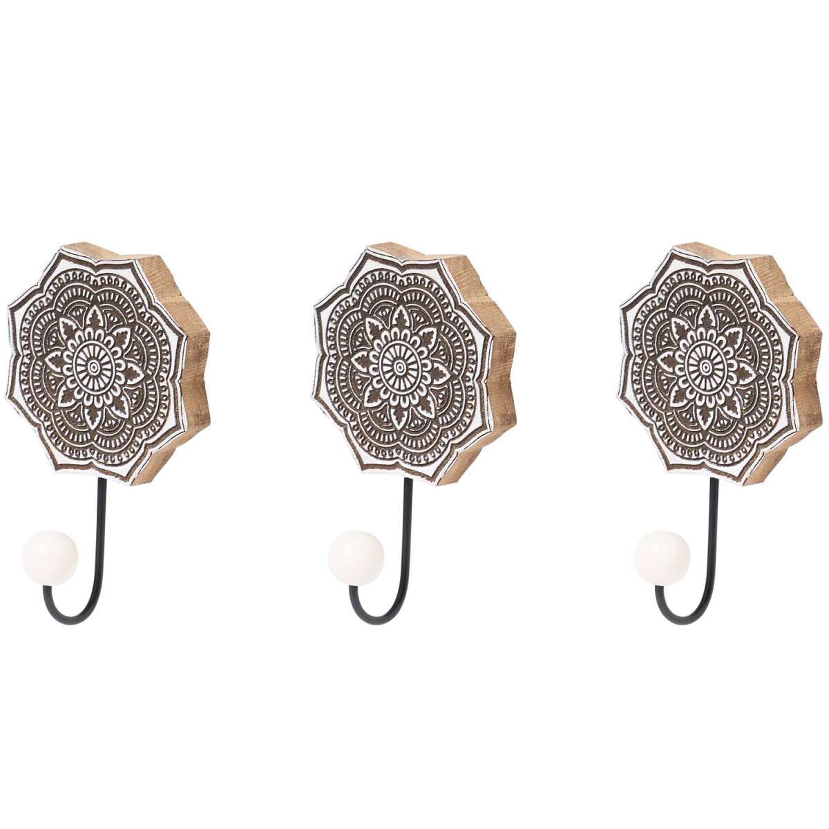 Juego de 3 ganchos de pared orientales & box