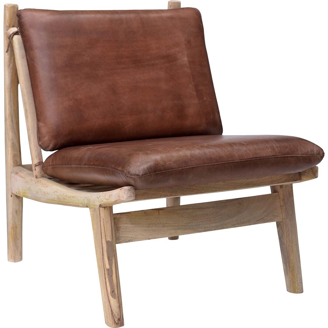 Sillón James - cuero marrón