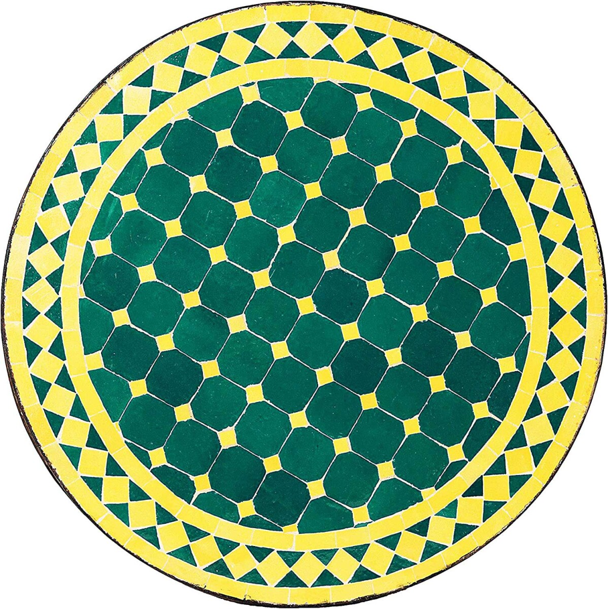 Azulejo de mosaico oriental Marrakech verde/amarillo, 60 cm