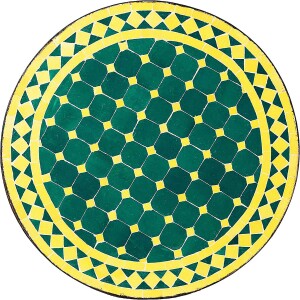 Mesa marroquí con mosaicos de Marrakech, verde y...