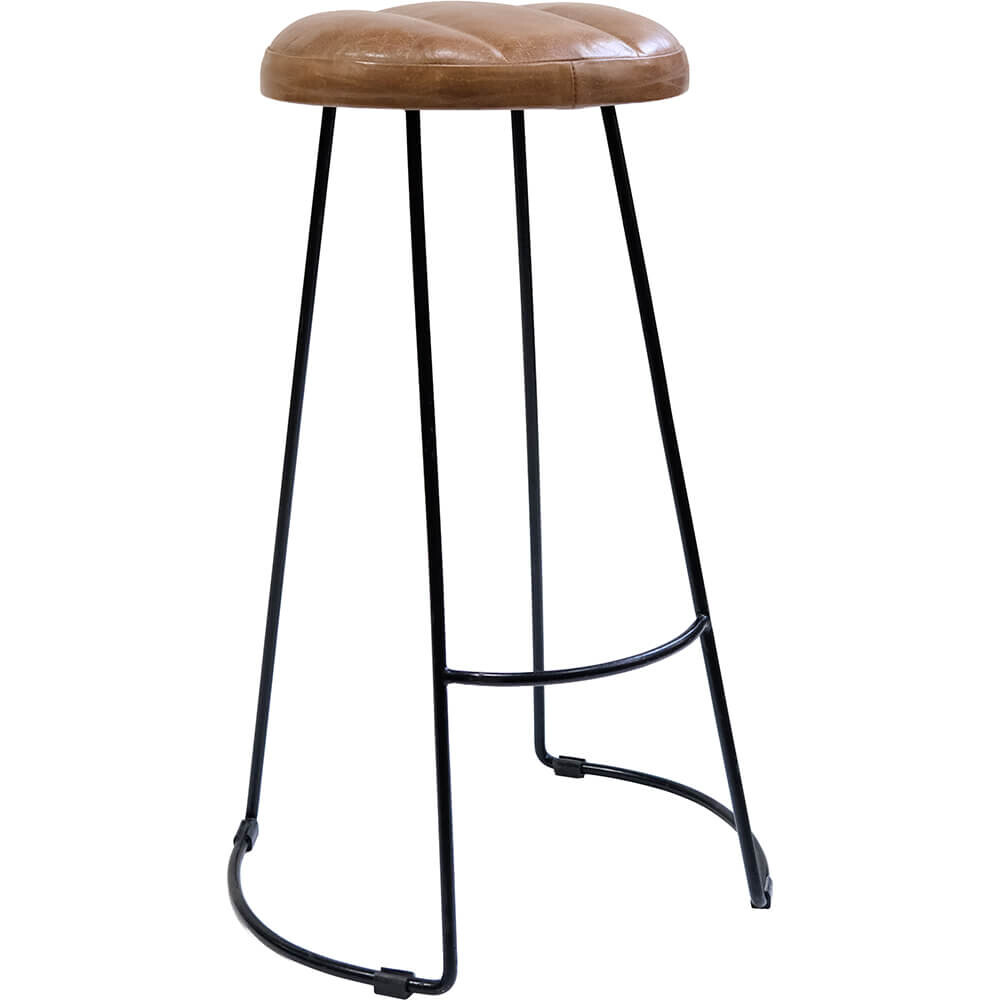 Taburete Ray con asiento redondo de cuer box