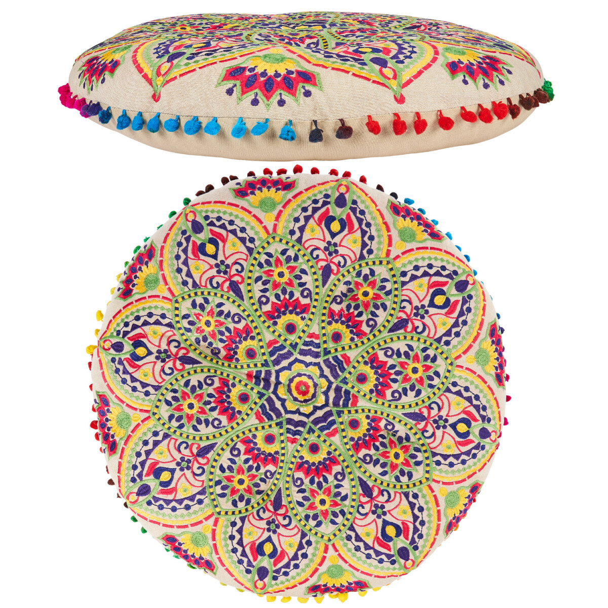 Cojín de suelo de estilo boho, cojín decorativ