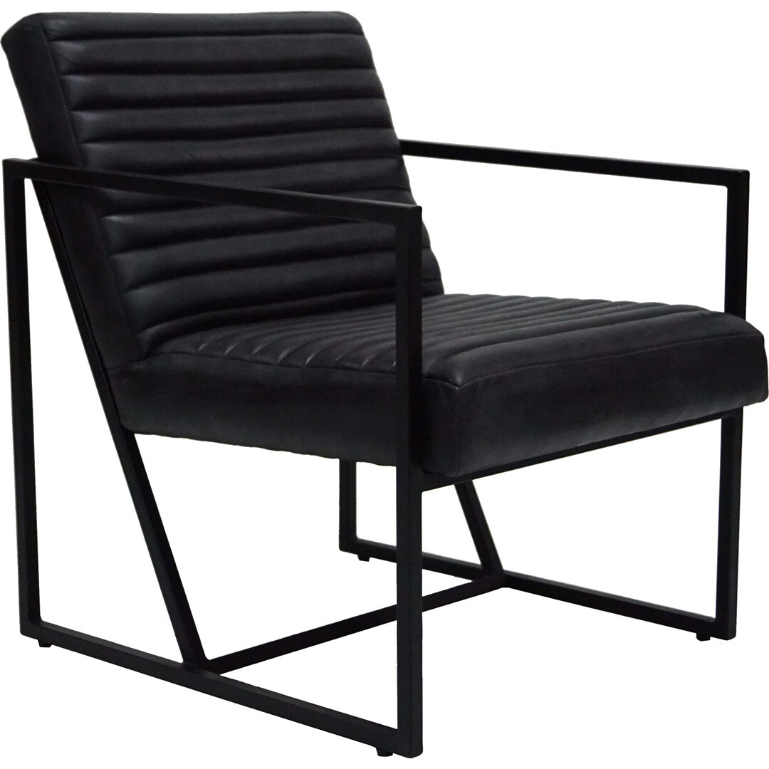 Sillón Tender de cuero - Negro