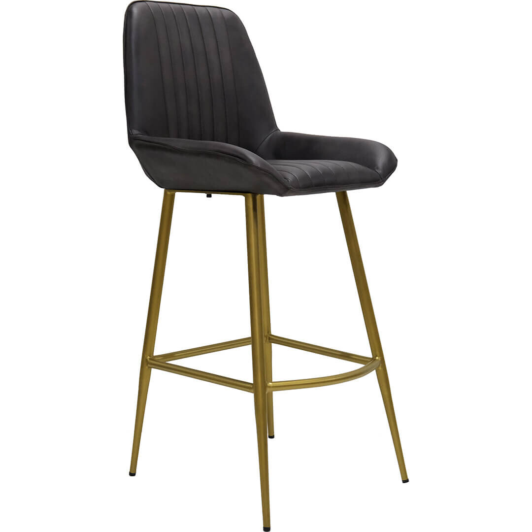 Taburete de bar Comfort de cuero - Negro box