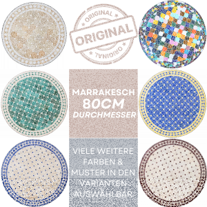 Mesa marroquí con mosaicos Marrakech 80 cm | Hecha...