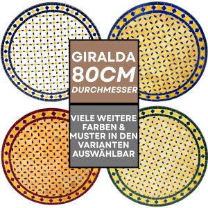 Mesa marroquí con mosaicos Giralda, 80 cm | Hecha...