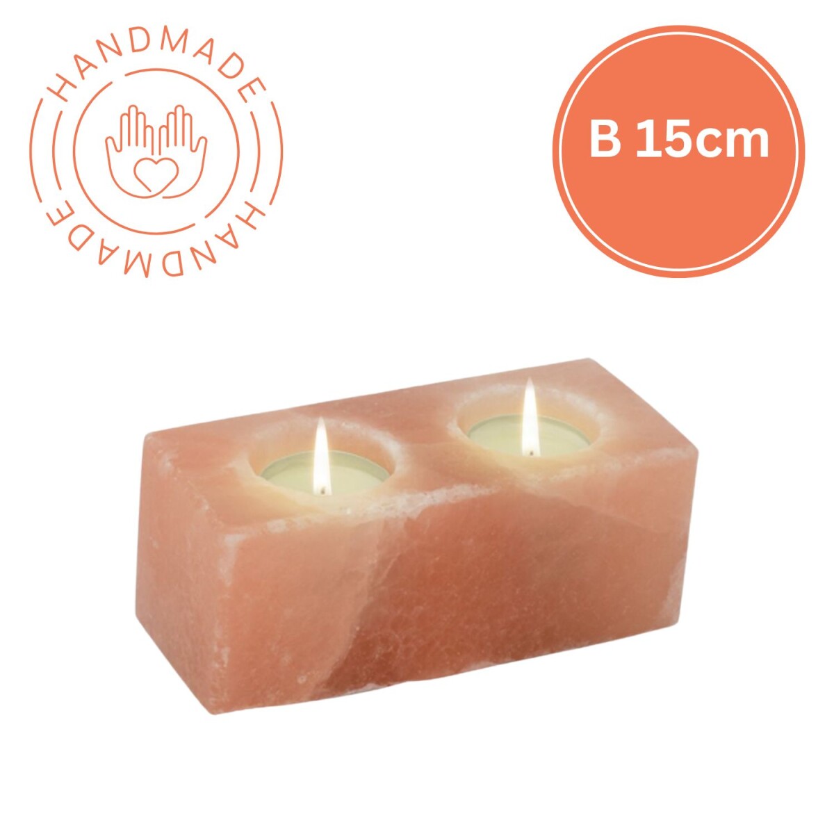 Portavelas de cristal de sal TWIN CUBE | box