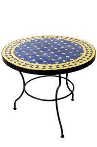 Mesa marroquí con mosaicos, Marrakech, azul y...