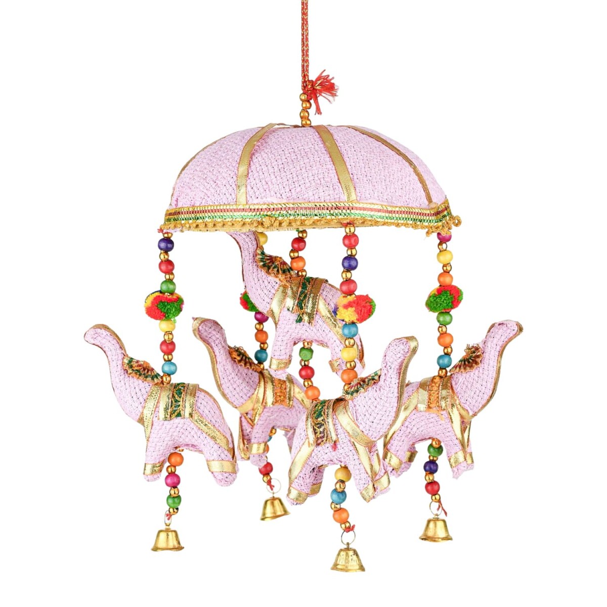 Colgador decorativo «Maharaja Rosa» con campanas