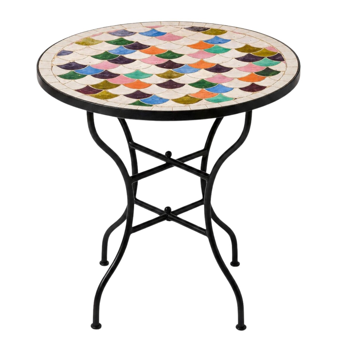 Mesa de mosaico Manarola, multicolor, Ø 60 cm, plegab