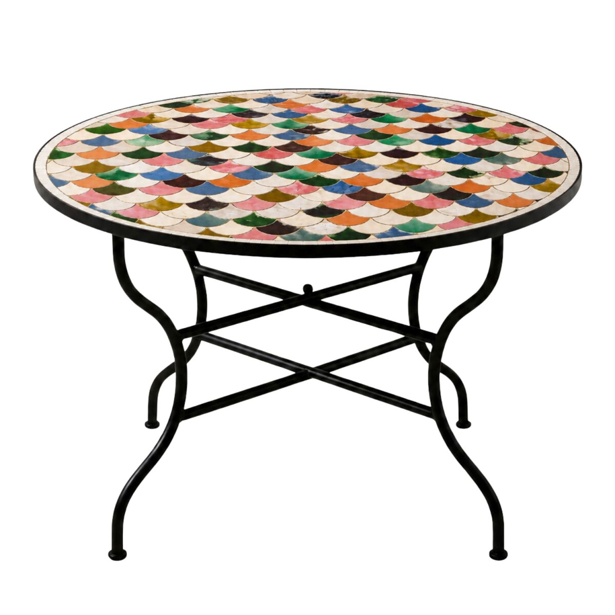 Mesa de mosaico Manarola, multicolor, Ø 100 cm, plega