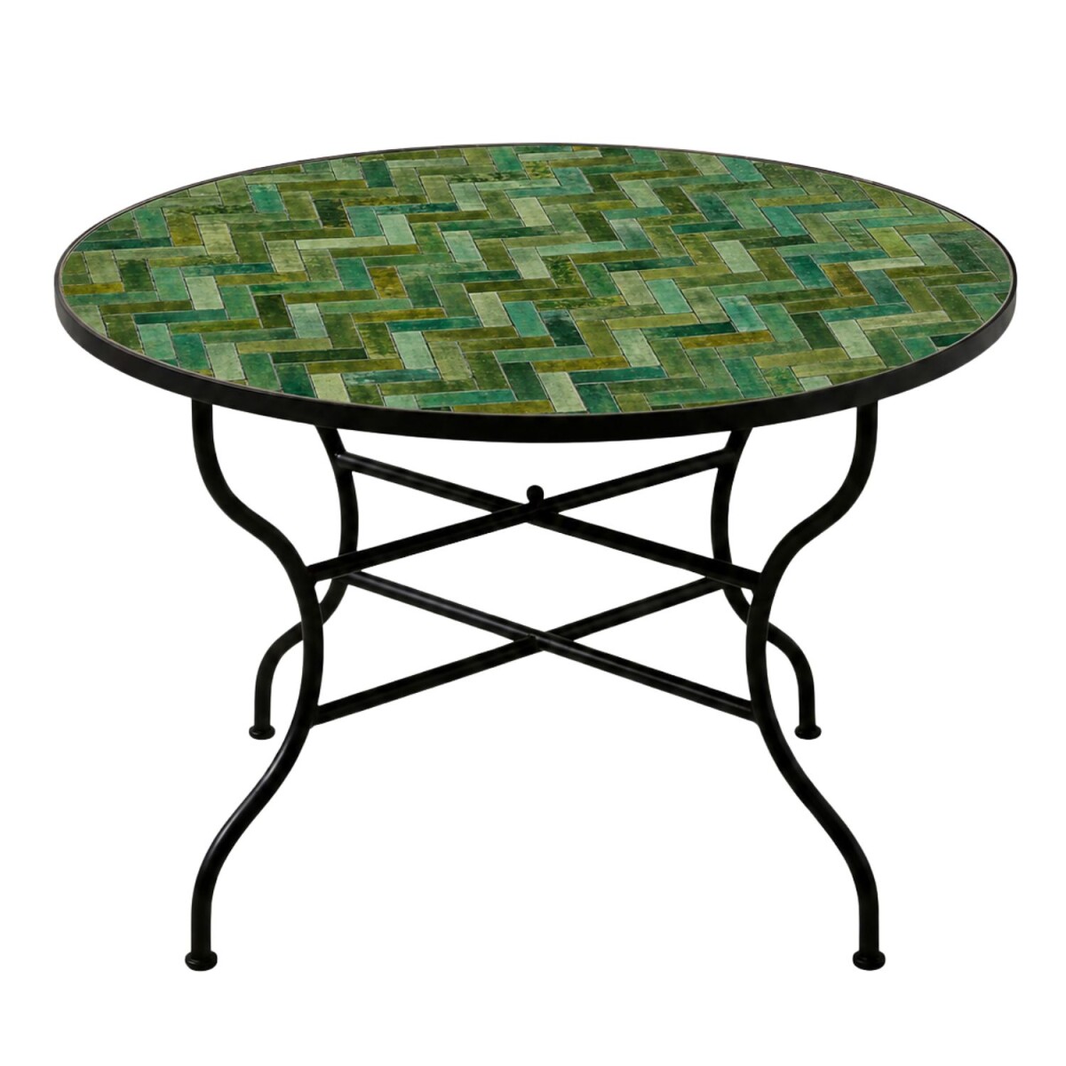 Mesa de mosaico Gordes verde, Ø 1 box