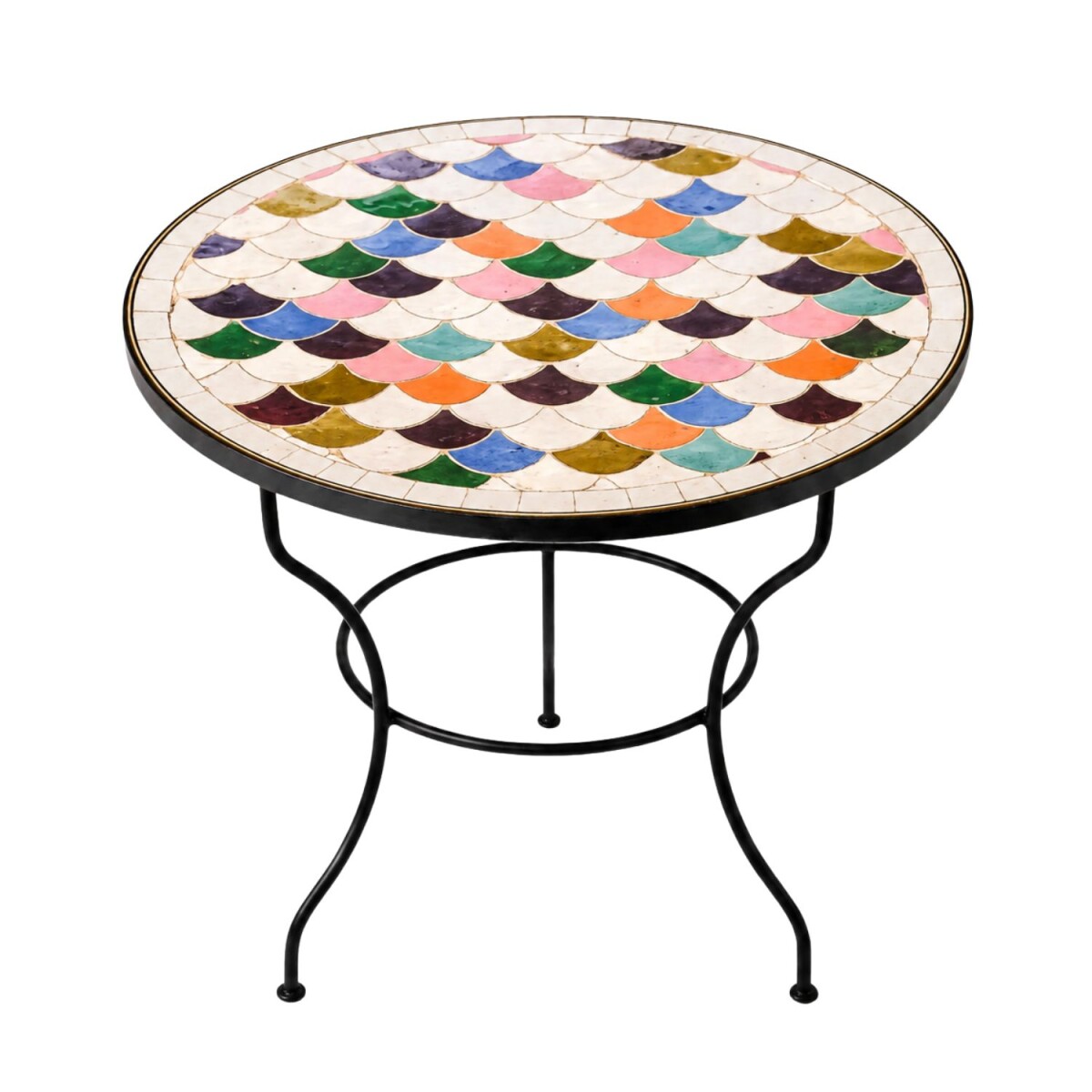 Mesa de centro de mosaico Manarola, multicolor, Ø 60 