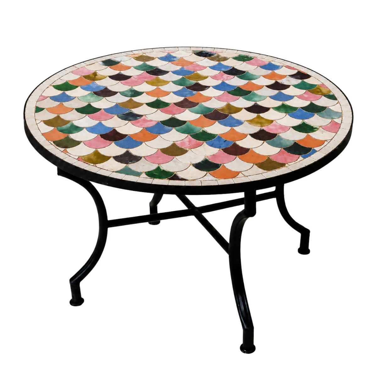 Mesa de centro de mosaico Manarola, multicolor, Ø 80 