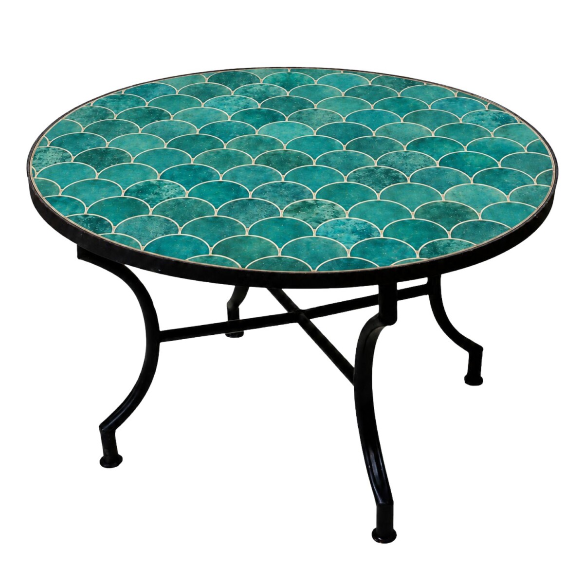 Mesa de centro de mosaico Friglia, verde, Ø 80 cm, H 