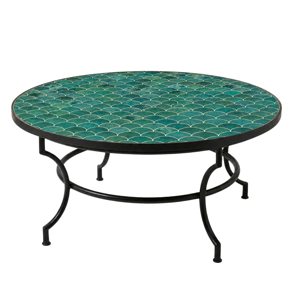 Mesa de centro de mosaico Friglia, verde, Ø 100 cm, H