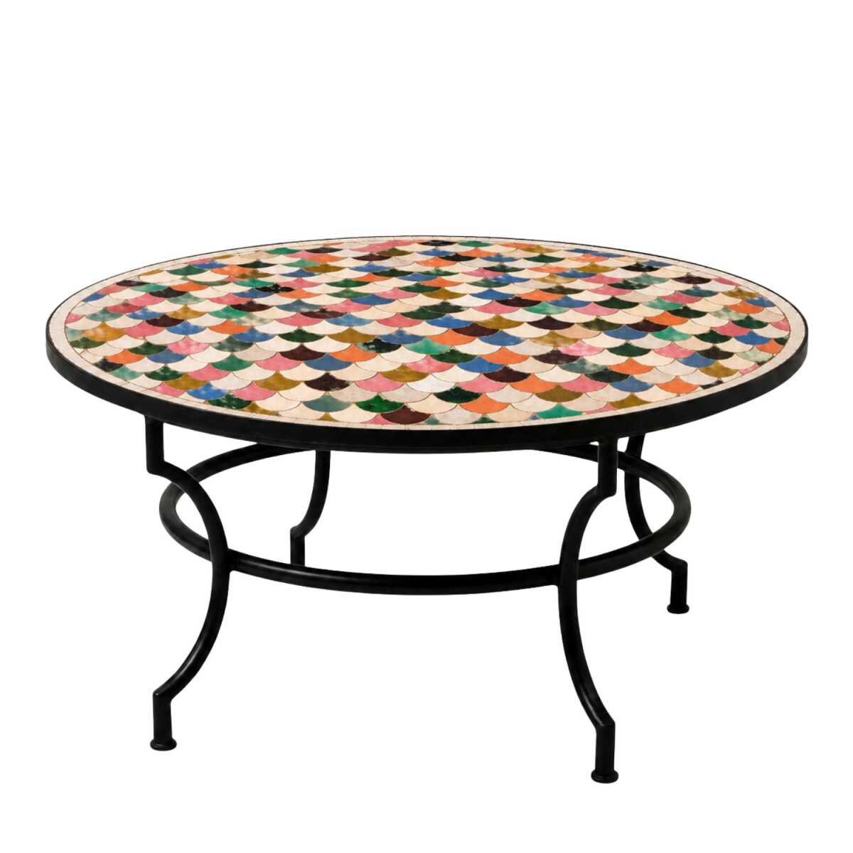 Mesa de centro de mosaico Manarola, multicolor, Ø 120