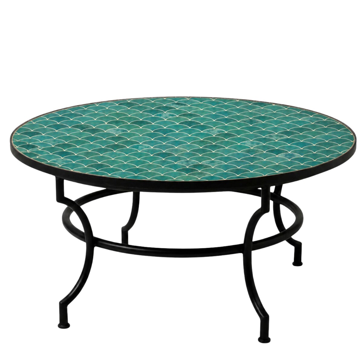 Mesa de centro de mosaico Friglia, verde, Ø 120 cm, H