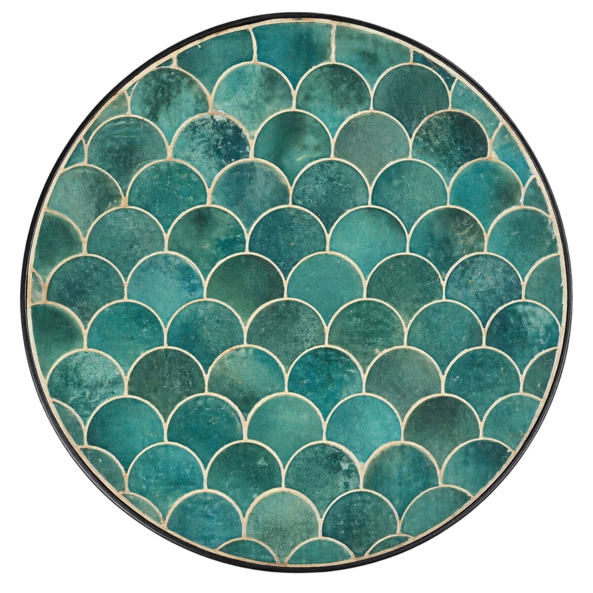 Placa de mosaico redonda «Friglia» verde de 60 c