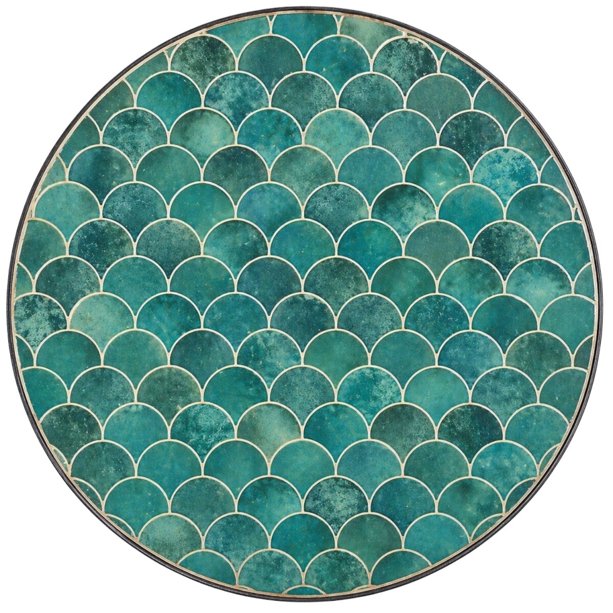 Placa de mosaico redonda «Friglia» verde de 80 c