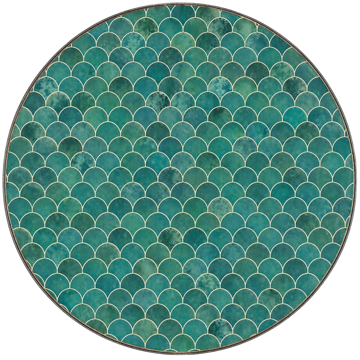 Placa de mosaico redonda «Friglia verde» de 100 