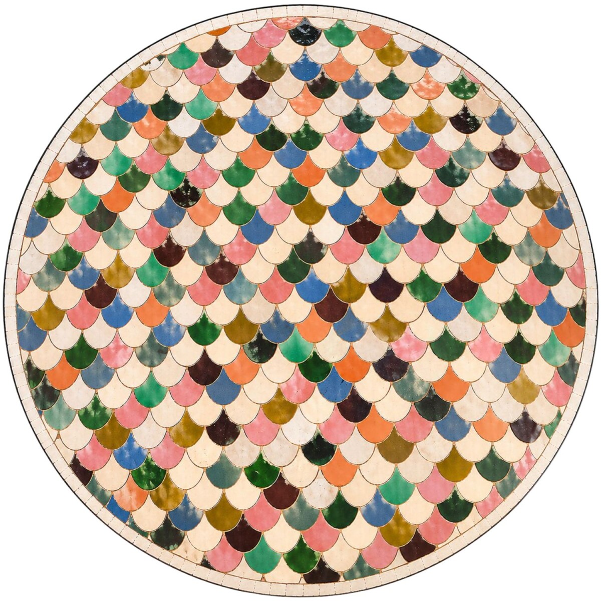 Manarola multicolor, placa de mosaico redonda de 120 cm, hec