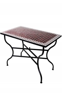 Mesa marroquí con mosaicos de Marrakech, color...