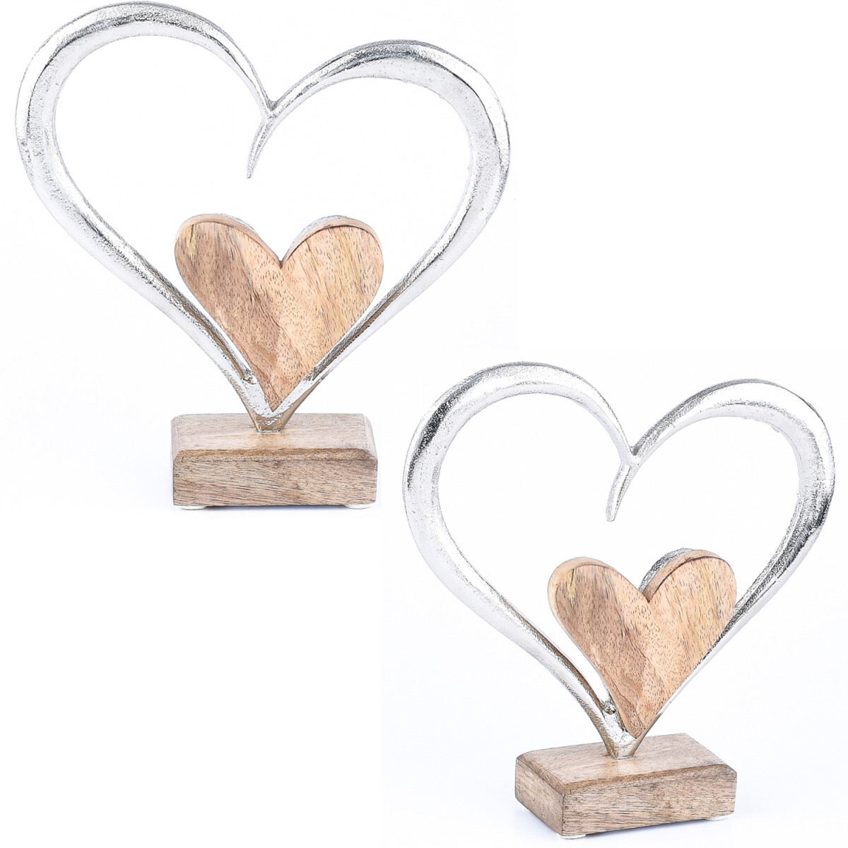 Juego de 2 figuras decorativas «Corazón Amour&r