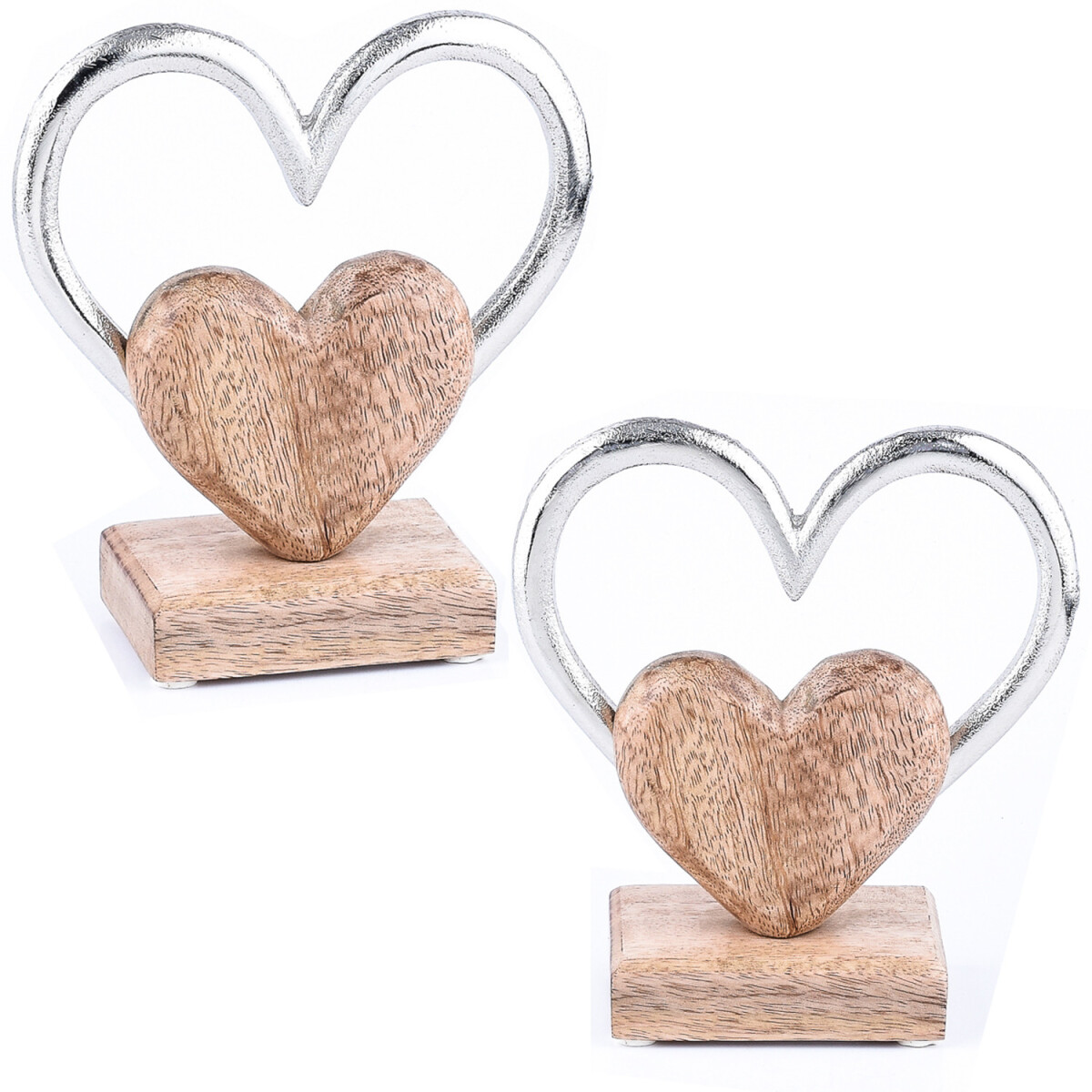 Juego de 2 adornos «Amour -4-» con forma de cora