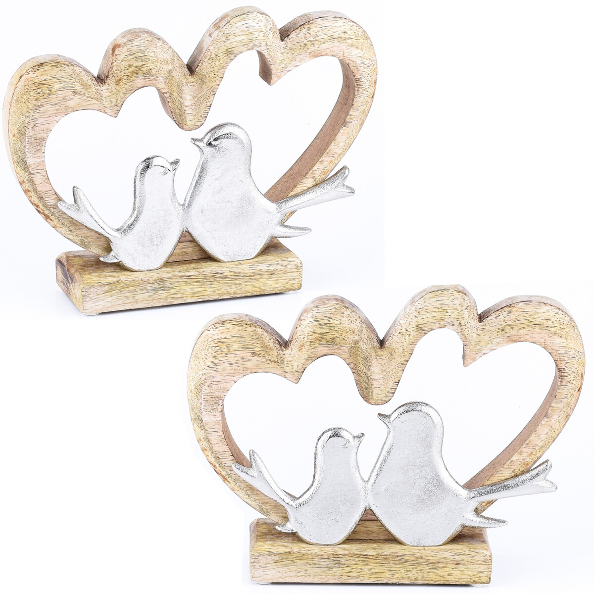 Juego de 2 figuras decorativas «Corazón Amour -