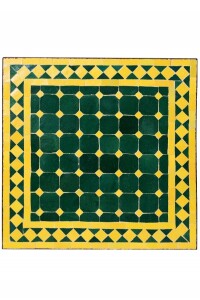Mesa marroquí con mosaicos de Marrakech, verde y...