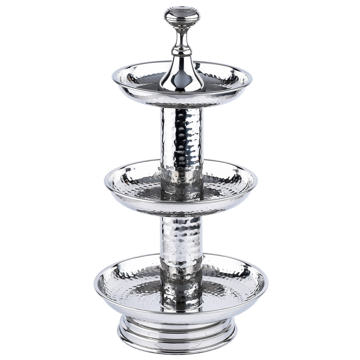 Estante decorativo de acero inoxidable de 3 pisos, color pla